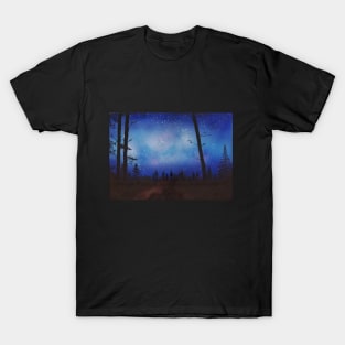 Star Filled Sky in the forest T-Shirt